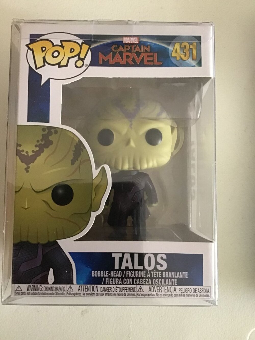 Funko Pop Marvel Captain Marvel Talos #431 Skrull Ben Mendelsohn Vinyl Protector